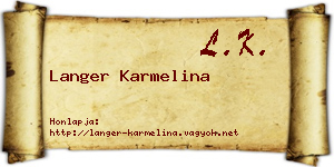 Langer Karmelina névjegykártya